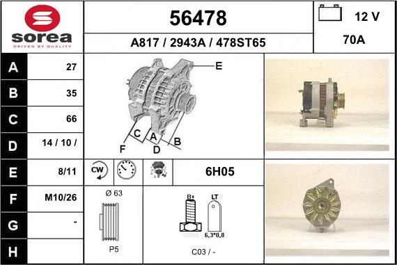 EAI 56478 - Alternator www.molydon.hr