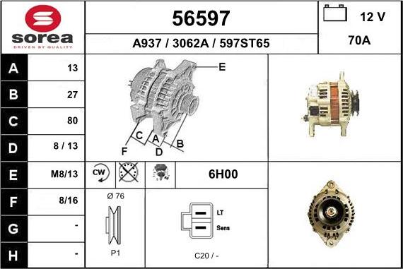 EAI 56597 - Alternator www.molydon.hr