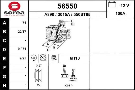 EAI 56550 - Alternator www.molydon.hr