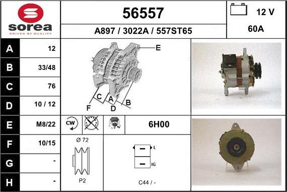 EAI 56557 - Alternator www.molydon.hr