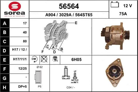 EAI 56564 - Alternator www.molydon.hr