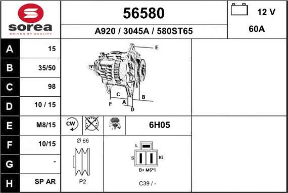 EAI 56580 - Alternator www.molydon.hr