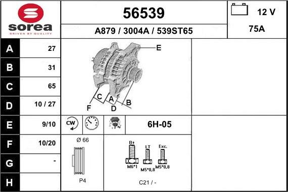 EAI 56539 - Alternator www.molydon.hr