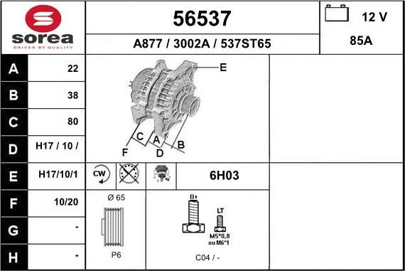 EAI 56537 - Alternator www.molydon.hr