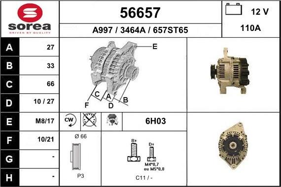 EAI 56657 - Alternator www.molydon.hr