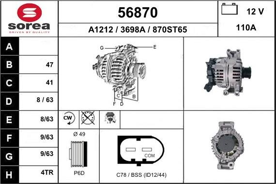 EAI 56870 - Alternator www.molydon.hr