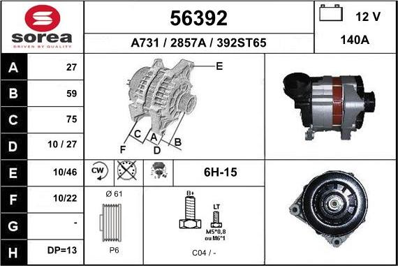 EAI 56392 - Alternator www.molydon.hr