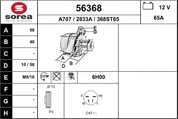 EAI 56368 - Alternator www.molydon.hr