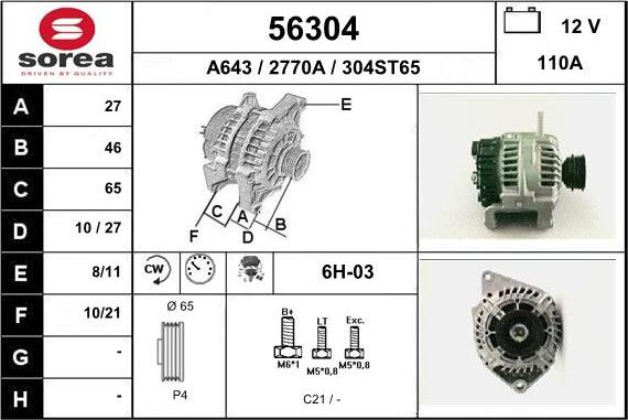 EAI 56304 - Alternator www.molydon.hr