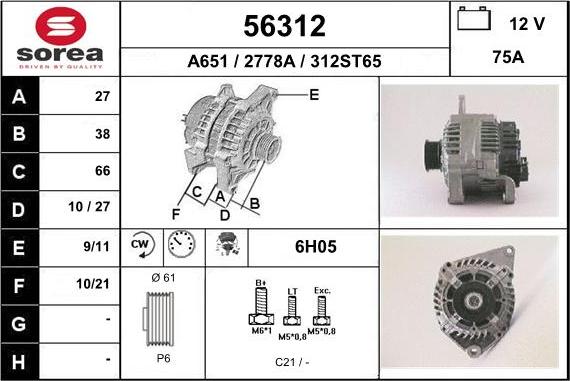 EAI 56312 - Alternator www.molydon.hr