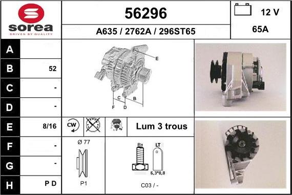 EAI 56296 - Alternator www.molydon.hr