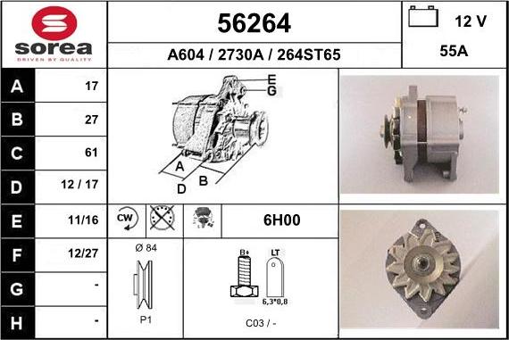 EAI 56264 - Alternator www.molydon.hr