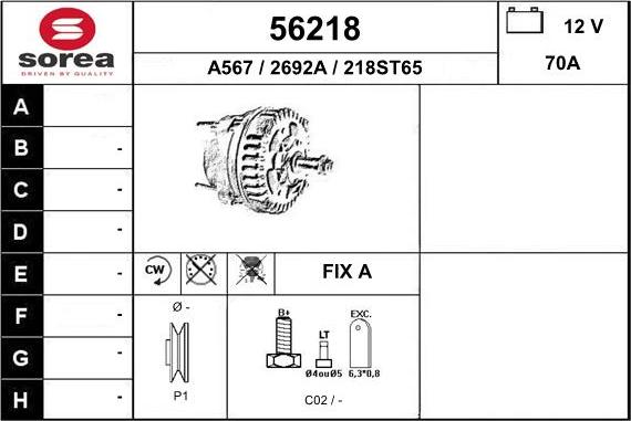 EAI 56218 - Alternator www.molydon.hr