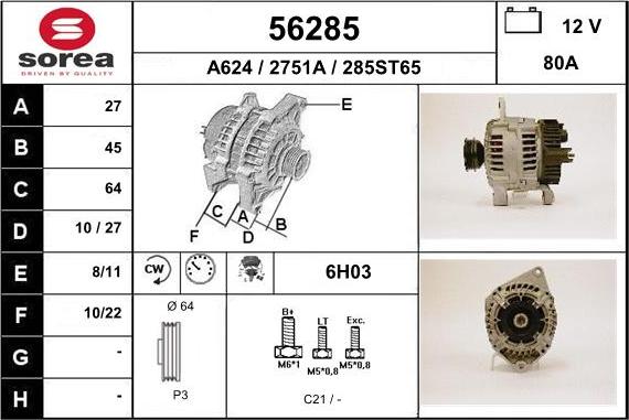 EAI 56285 - Alternator www.molydon.hr