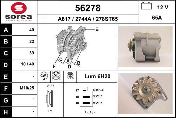 EAI 56278 - Alternator www.molydon.hr