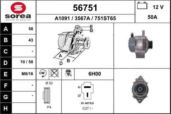 EAI 56751 - Alternator www.molydon.hr