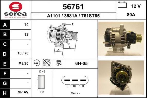 EAI 56761 - Alternator www.molydon.hr