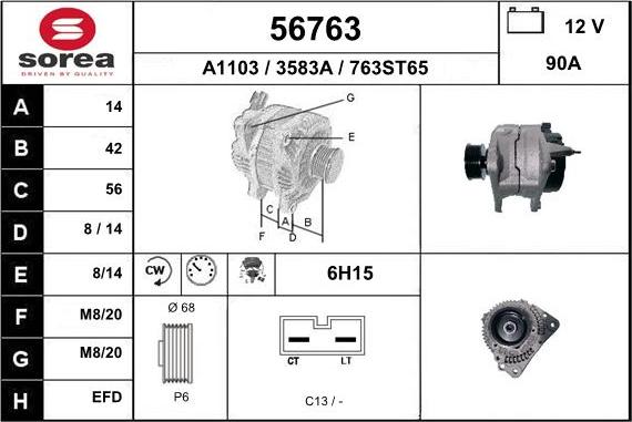 EAI 56763 - Alternator www.molydon.hr