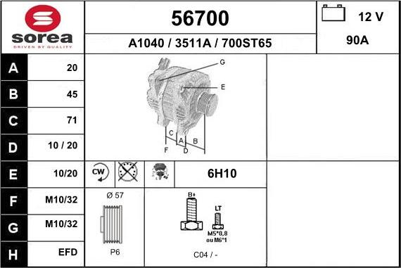 EAI 56700 - Alternator www.molydon.hr