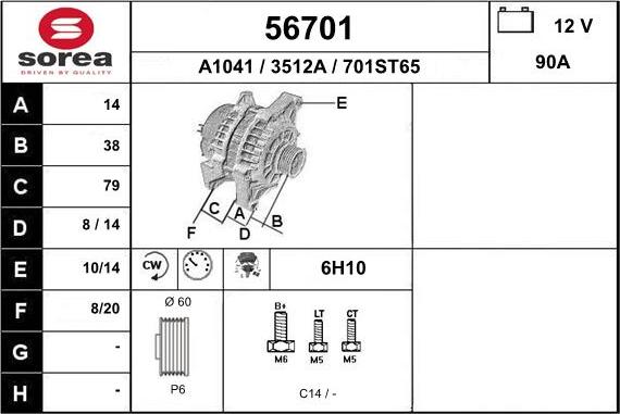 EAI 56701 - Alternator www.molydon.hr