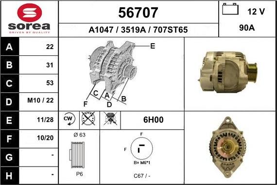 EAI 56707 - Alternator www.molydon.hr