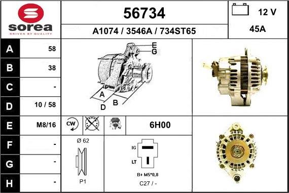 EAI 56734 - Alternator www.molydon.hr