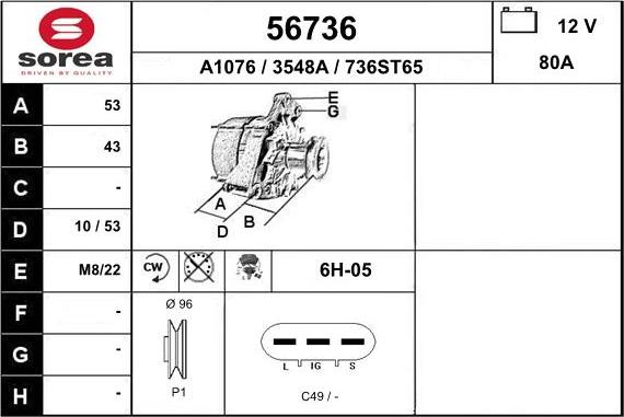 EAI 56736 - Alternator www.molydon.hr