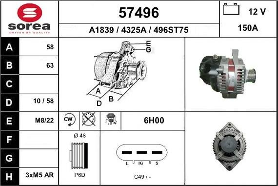 EAI 57496 - Alternator www.molydon.hr