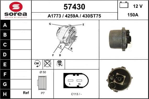 EAI 57430 - Alternator www.molydon.hr