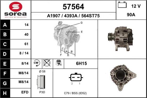 EAI 57564 - Alternator www.molydon.hr