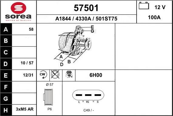 EAI 57501 - Alternator www.molydon.hr