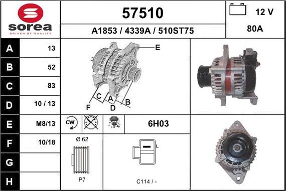 EAI 57510 - Alternator www.molydon.hr