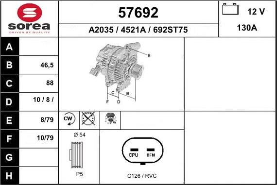 EAI 57692 - Alternator www.molydon.hr