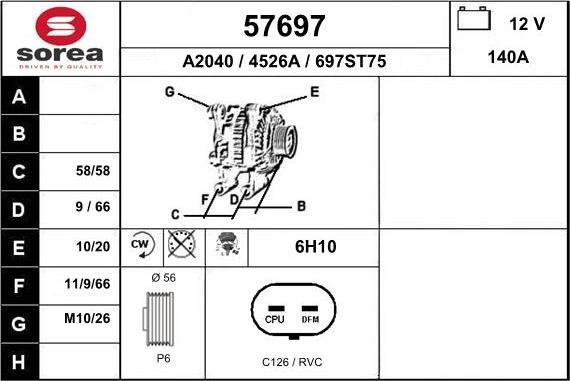 EAI 57697 - Alternator www.molydon.hr