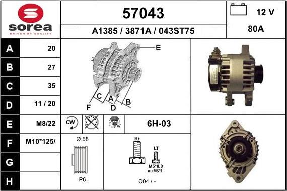 EAI 57043 - Alternator www.molydon.hr