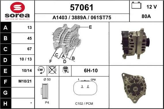 EAI 57061 - Alternator www.molydon.hr