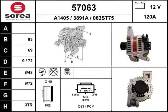 EAI 57063 - Alternator www.molydon.hr