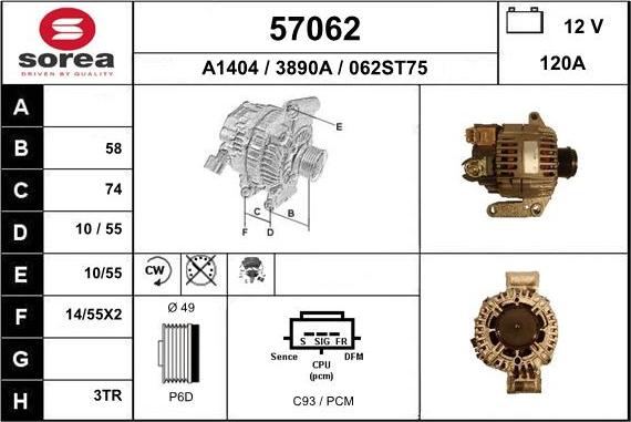 EAI 57062 - Alternator www.molydon.hr