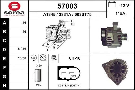 EAI 57003 - Alternator www.molydon.hr