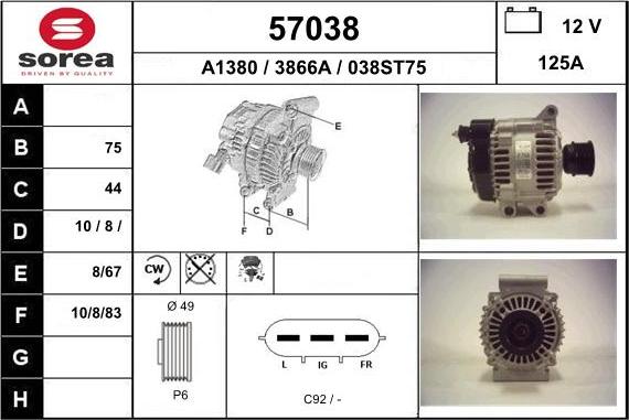 EAI 57038 - Alternator www.molydon.hr