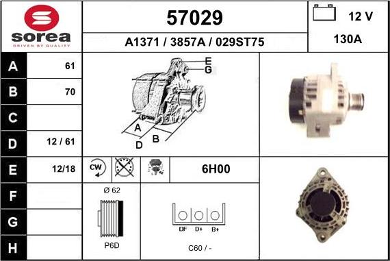 EAI 57029 - Alternator www.molydon.hr