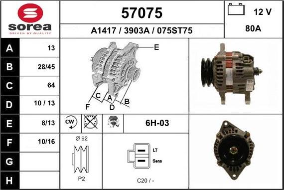 EAI 57075 - Alternator www.molydon.hr