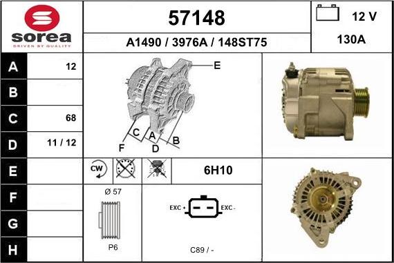 EAI 57148 - Alternator www.molydon.hr