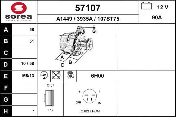 EAI 57107 - Alternator www.molydon.hr