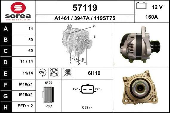 EAI 57119 - Alternator www.molydon.hr