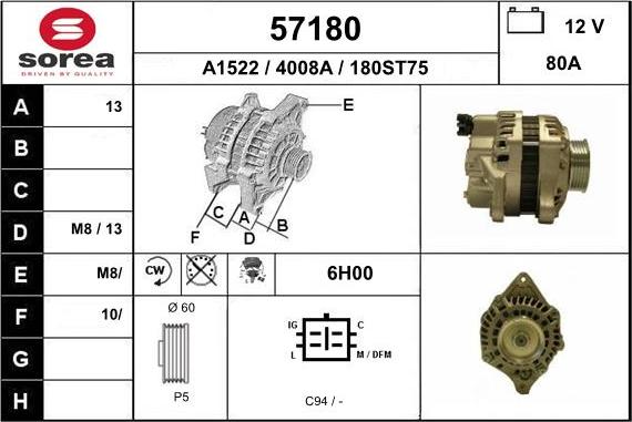 EAI 57180 - Alternator www.molydon.hr