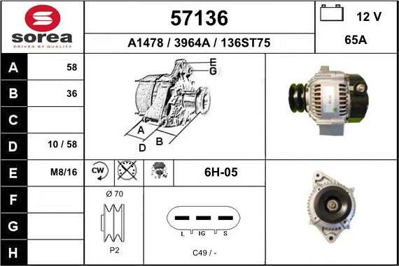 EAI 57136 - Alternator www.molydon.hr