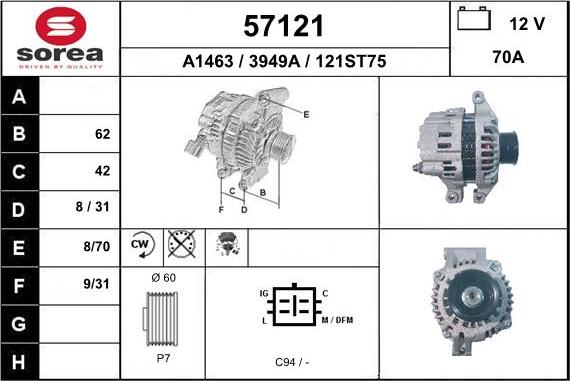 EAI 57121 - Alternator www.molydon.hr