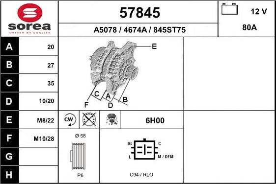 EAI 57845 - Alternator www.molydon.hr