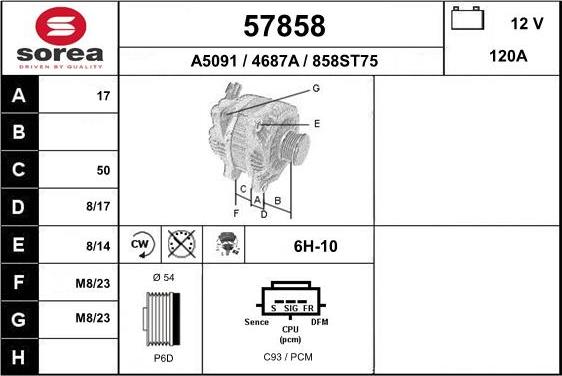 EAI 57858 - Alternator www.molydon.hr